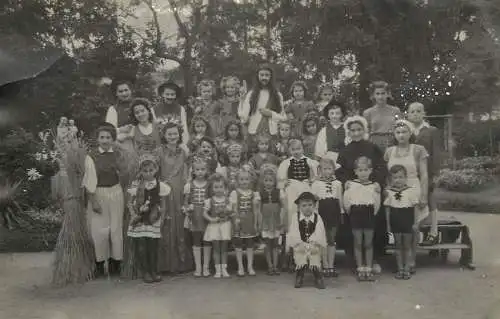 Postcard children group photo carnival party dress up