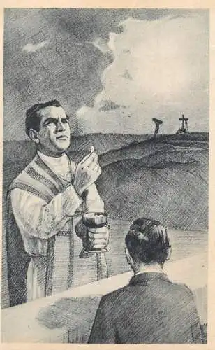Postcard Italy Santificare la feste il Precetto della chiesa etch sketch