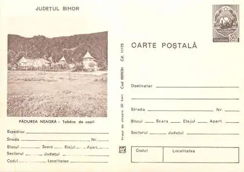 Romania intreg postal Bihor Padurea Neagra tabara de copii