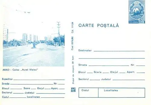 Postal Stationery Romania Arad calea Aurel Vlaicu