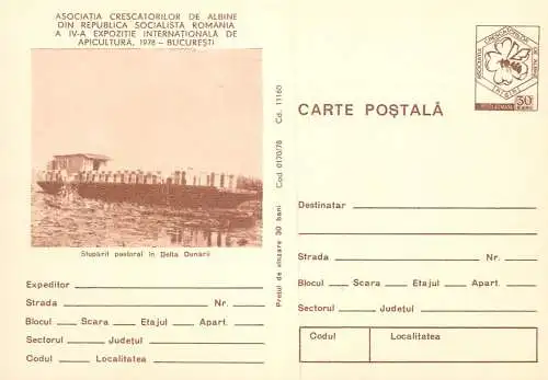 Romania stationery postcard stuparit pastoral in Delta Dunarii