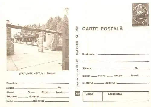 Romania stationery postcard statiunea Neptun bazar