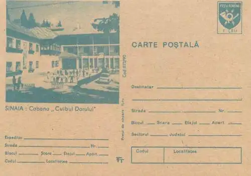 Romania stationery postcard Sinaia cabana Cuibul Dorului