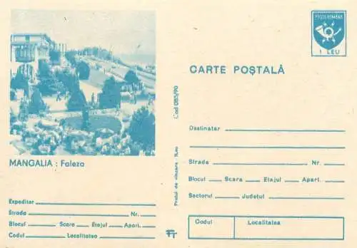 Romania stationery postcard Mangalia faleza