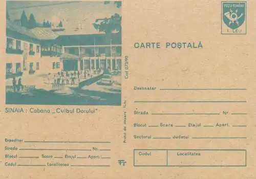 Romania stationery postcard Prahova Sinaia cabana Cuibul Dorului