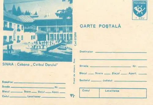 Romania stationery postcard Prahova Sinaia cabana Cuibul Dorului
