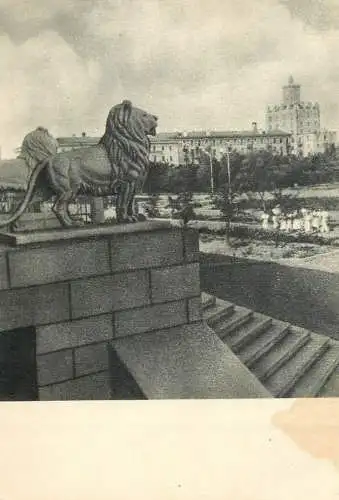 Russia Stalingrad View of Komsomolsky square lion statue