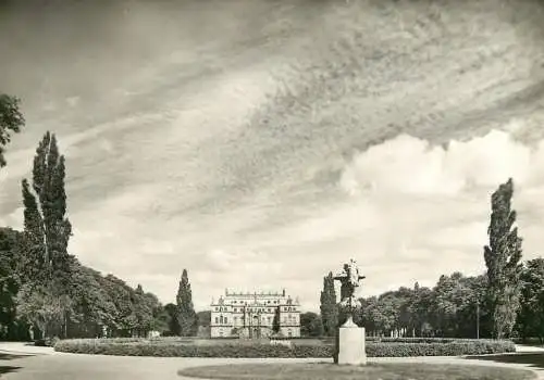 Germany Dresden Great Garden & Palace view over the pond