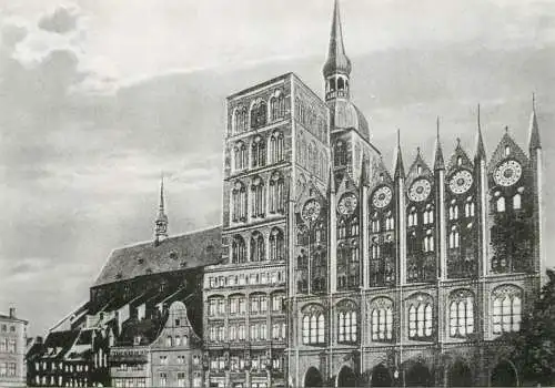 Germany Stralsund um 1900 Nikolaikirche und Rathaus