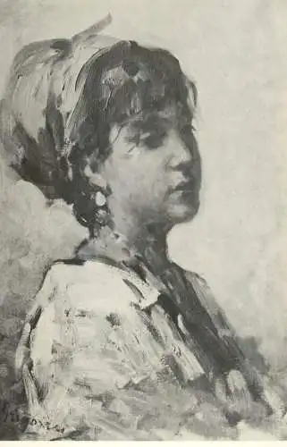 Romania Expozitia Tezaurului de Arta Romaneasca 1956 - Taranca cu basmaua galbena pictura Nicolae Grigorescu