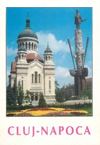 Romania Cluj-Napoca catedrala ortodoxa Adormirea Maicii Domnului, statuia lui Avram Iancu