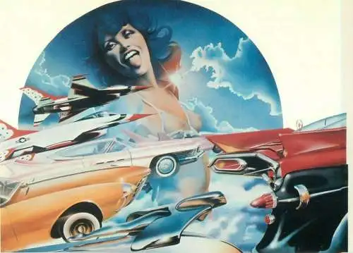 Postcard fantasy art illustrateurs " A Break in the Traffic " 1977 artist Philip Castle