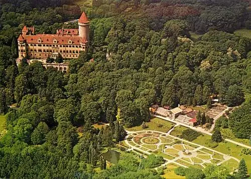 Czech Republic Konopiště castle rose garden aerial view