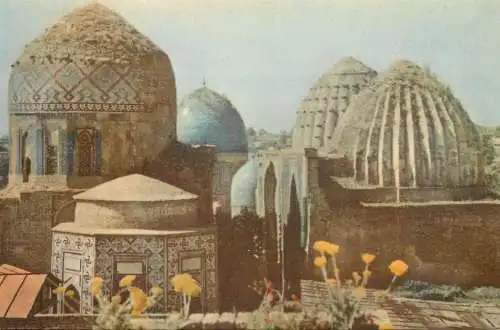 Uzbekistan architecture CAMAPKAHA - Samarkand mausoleum dome mosque minaret