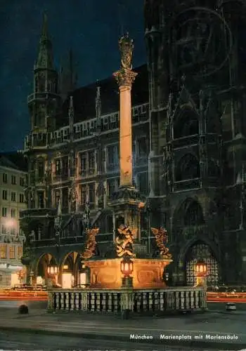 Germany Munchen Marienplatz mit Mariensaule