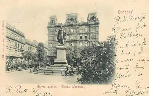 Hungary Budapest Eotvos-szobor 1899