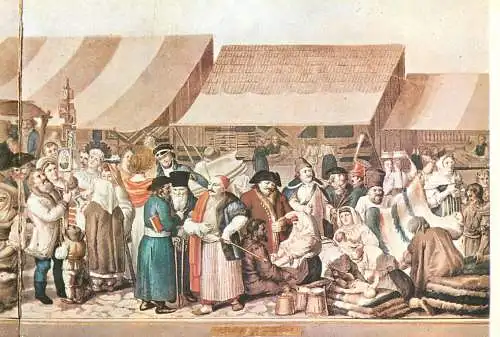 Romania Sibiu Iarmaroc la 1788 pictura Franz Neuhauser