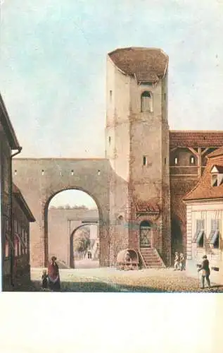 Romania Sibiu Poarta Lesurilor vedere dinspre (demolata in 1854) pictura Johann Bobel