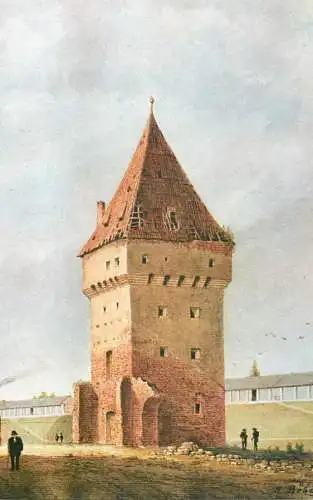 Romania Sibiu Turnul Soldis (demolat in 1880) pictura Johann Bobel