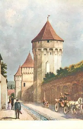 Romania Sibiu Strada Cetatii dinspre apus pictura Johann Bobel