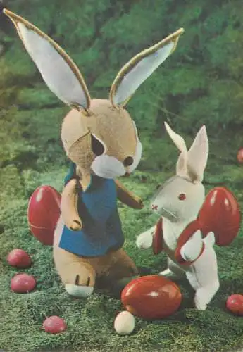 Easter greetings rabbit & painted eggs toys