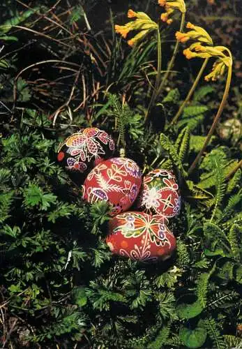 Easter greetings pencilled eggs