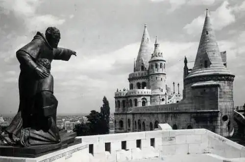 Hungary Budapest Fishers' Bastion with the statues of Julian & Gellert