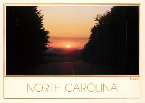USA North Carolina Mountains road sunset view