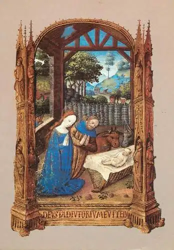 Christmas greetings Nativity scene religious painting