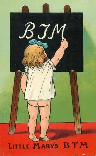 Little Mary`s B T M caricature British humor postcard 1910