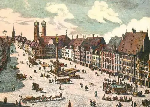 Germany Munchen Markplatz in 1700s