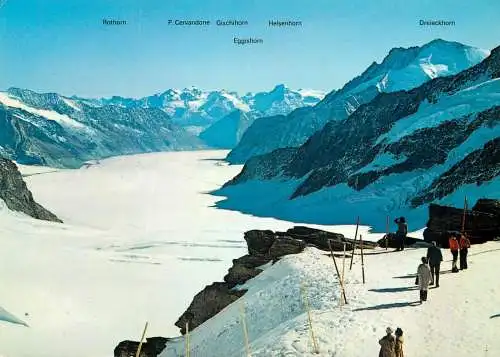 Switzerland Jungfraujoch Blick auf Jungfraufirn Konkordiaplatz Great Aletschgletscher