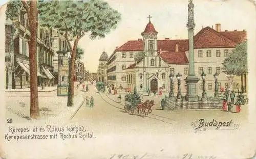 Hungary Budapest litho postcard