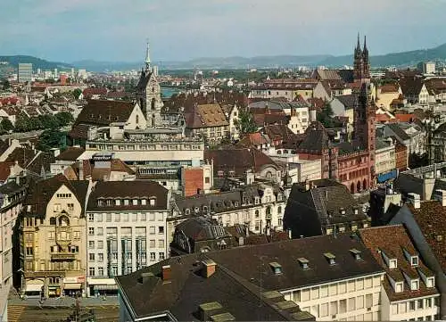 Switzerland Basel partial view with Town Hall & Cathedral