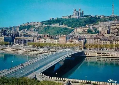 France Lyon (Rhone) Pont Marechal Juin, Palais de Justice & Fourviere