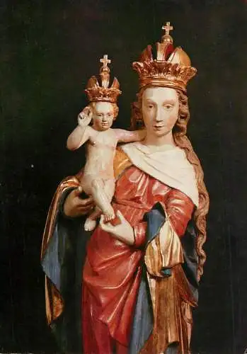 Germany religious icon statue Virgin Mary and child Benediktinerabtei Weltenburg