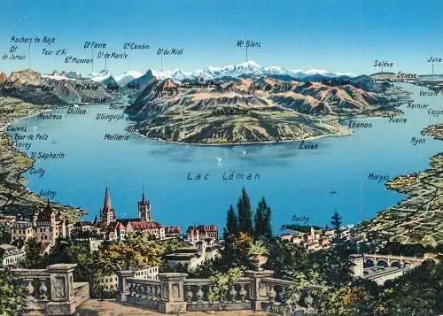 Switzerland Lausanne panorama du Lac Leman