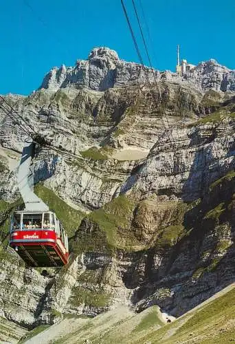 Switzerland Auf Schwagalp Santis Schwebebahn mit Gyrenspitz und Santis