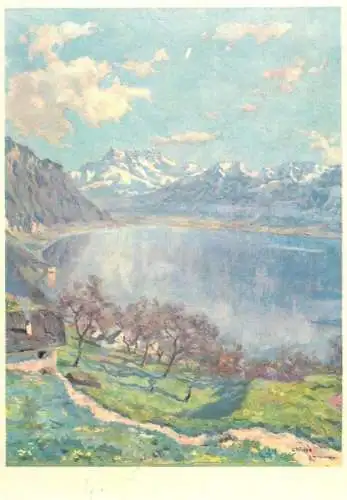 Switzerland Lausanne la Pouponniere rivier printemps a Chernex painting