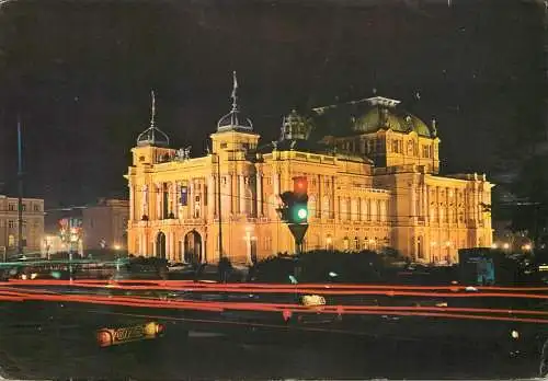 Croatia Zagreb theatre night view