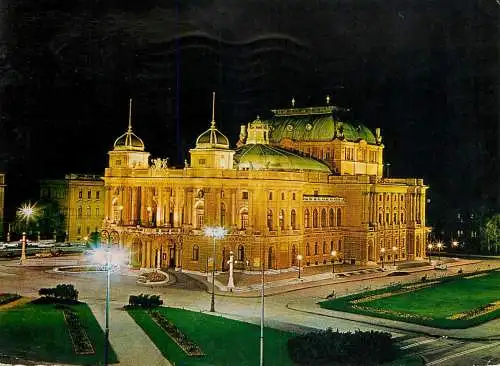 Croatia Zagreb theatre night view