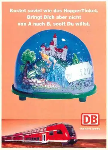 Transportation postcard high speed train die Bahn kommt DB