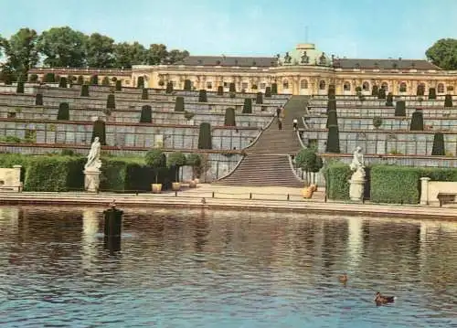 Germany Potsdam Sanssouci palace gardens and fountain