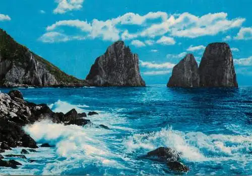 Italy Capri Faraglioni and heavy sea