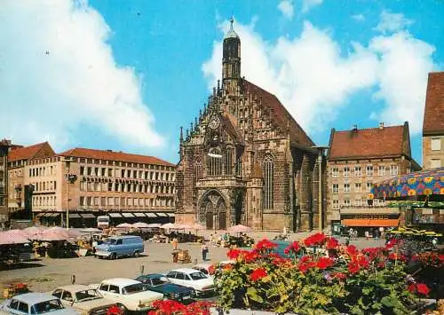 Germany Nurnberg Hauptmarkt und Frauenkirche
