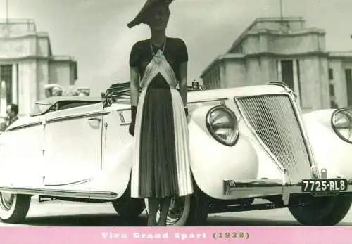 Viva Grand Sport 1938 Renault convertible sport car & beautiful lady model