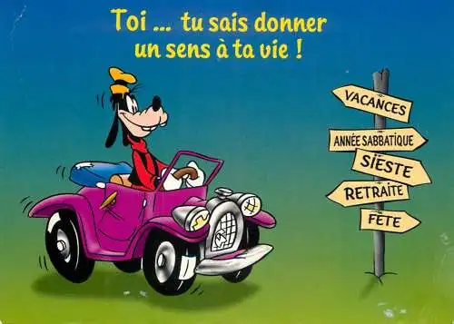 Goofy le chien va en vacances & conduit la voiture