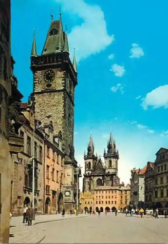 Czech Republic Prague Old town square and church