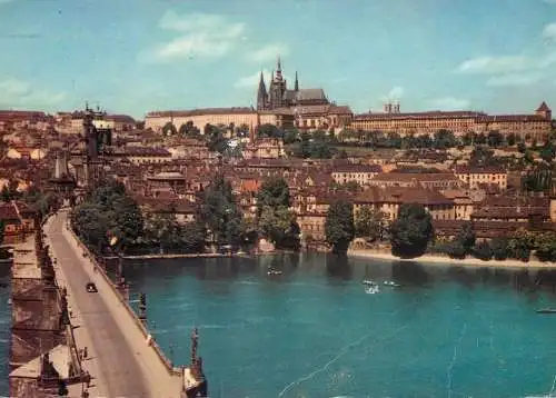 Czech Republic Prague castle and Charles bridge