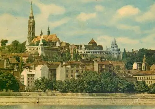 Hungary Budapest Fisher bastion and Matthias church 1967